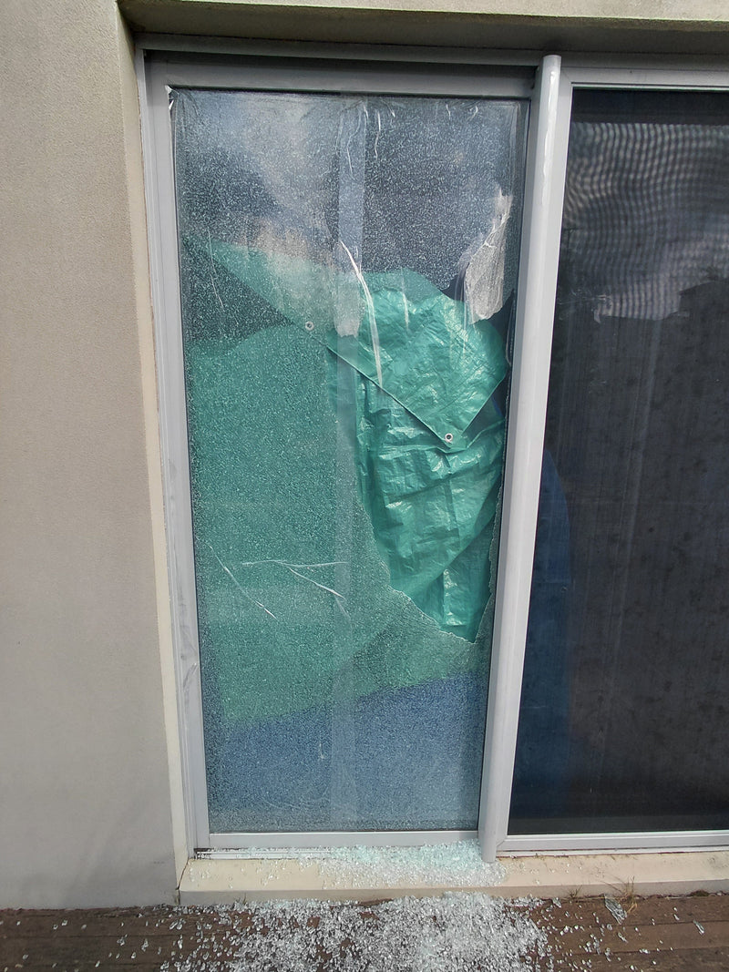 Plastic Sheeting Over a Slider in Waurn Ponds, Then 6.38 Laminated